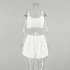 Bella Mia striped pajama set with spaghetti straps, shorts, and suspenders, perfect for summer ladies' homewear.
