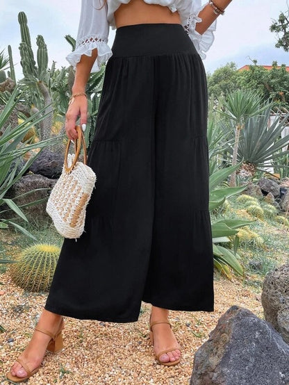 Spot Goods Summer Casual Wide Leg Cotton Linen Popular High Waist Loose Pants Women Pants Bella Mia