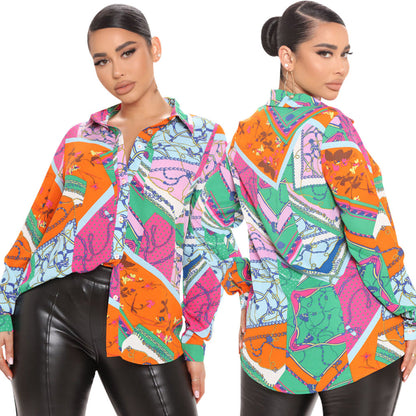 Casual Digital Printing Multi-Color Women Shirt Bella Mia