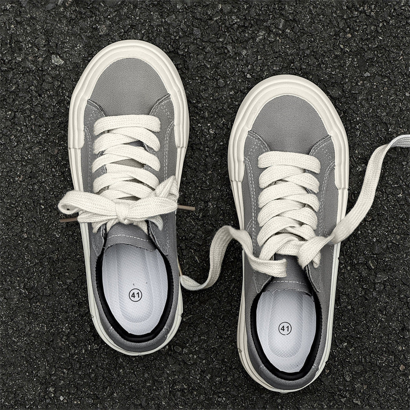 Women’s canvas platform skate shoes by FitiqueFit featuring sporty design and casual style with a lifted sole and trendy look.