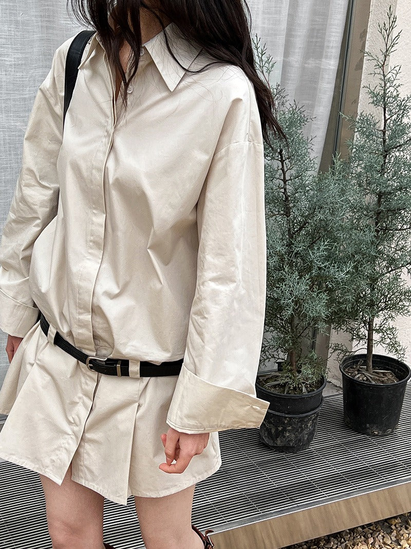 Polo Collar Slim Shirt Dress