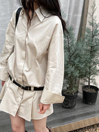 Polo Collar Slim Shirt Dress