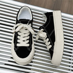 Women’s canvas platform skate shoes by FitiqueFit featuring casual and sporty lifted sneakers with a stylish design and durable construction.
