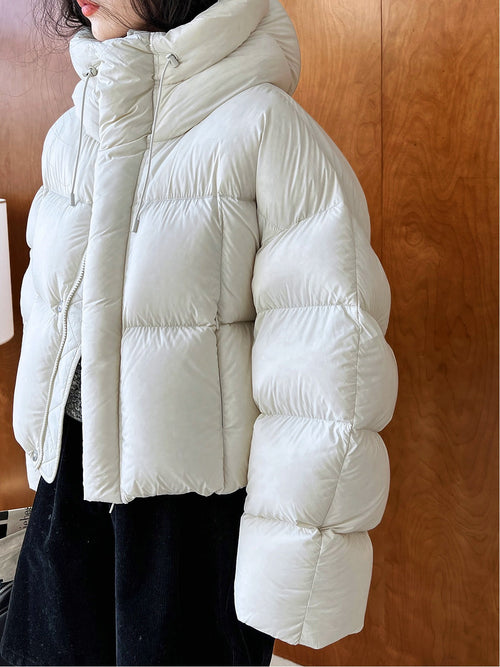 Ultra-Fluffy Hooded Puffer Down Jacket - Premium Warmth