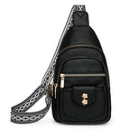 Casual women's chest bag by Wanita Store featuring retro faux leather design and easy-matching messenger style.