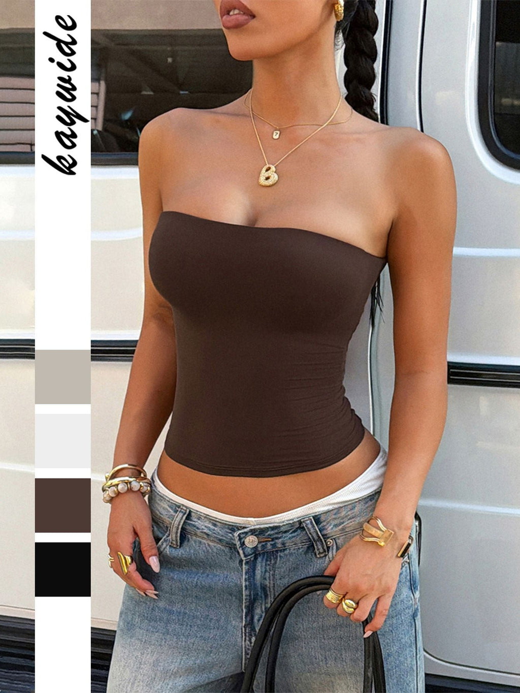 Bella Mia women's summer tube top vest, sleeveless and fitted, shown in a bright color perfect for warm weather wear.