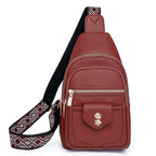 Women’s retro faux leather chest bag with casual, easy-matching design, suitable for everyday wear and versatile fashion.