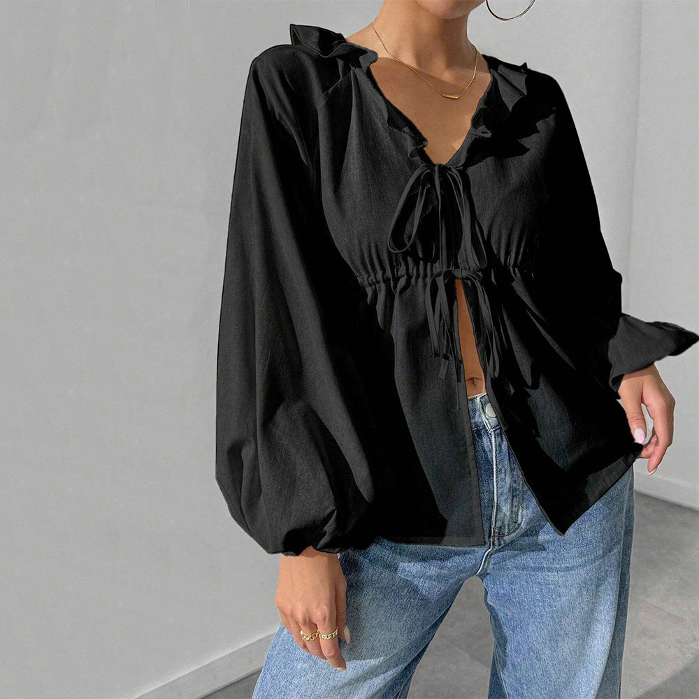 Women’s beige batwing sleeve cardigan by Bella Mia, loose fit, autumn winter T-shirt with simple, stylish design.