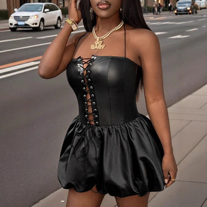 Tube Top Sexy Backless Waist Trimming Bud Swing Dress Women Elegant Dress Bella Mia