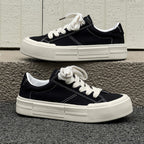 Women’s Canvas Platform Skate Shoes by FitiqueFit with casual sporty style, featuring thick soles and classic sneaker design.