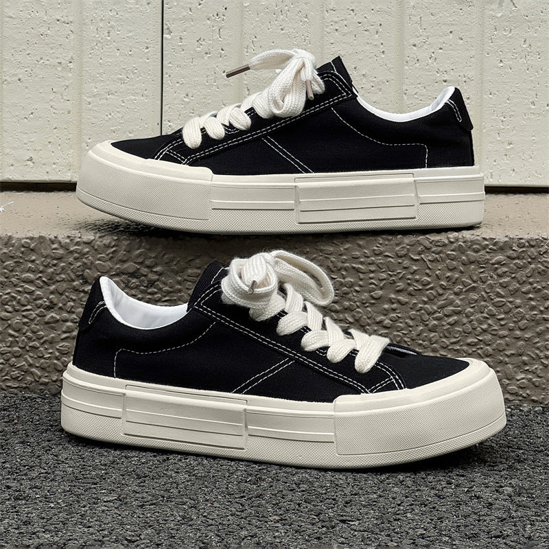 Women’s Canvas Platform Skate Shoes by FitiqueFit with casual sporty style, featuring thick soles and classic sneaker design.