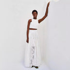 Women’s sleeveless long skirt and pocket set from Wanita Store, perfect for spring and summer casual vacation wear.