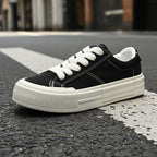 Women’s canvas platform skate shoes by FitiqueFit with sporty design and thick soles, casual footwear for everyday wear.