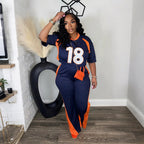 Women half sleeve top and slim fit trousers casual two-piece set by Wanita Store, shown on a model.