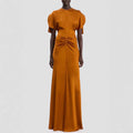 Satin sleeveless lace-up dress for women with a casual, spring-summer style, featuring a relaxed fit and vacation-ready look.