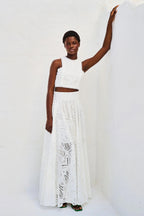 Long skirt and sleeveless top set with pockets, casual and loose fit for women, perfect for spring and summer vacations.