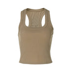 Bella Mia women's summer cropped vest with sexy U collar, solid color, slim fit, I shape design, perfect for warm weather.