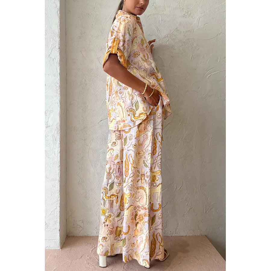 Loose women's spring summer two-piece set with half sleeves, casual pocket design, from Wanita Store.