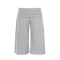 White casual sports cropped pants with high waist and straight-leg fit, featuring a simple solid color design from Wanita Store.