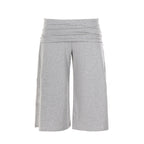 White casual sports cropped pants with high waist and straight-leg fit, featuring a simple solid color design from Wanita Store.