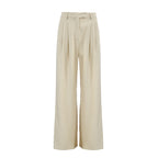 Bella Mia casual khaki wide-leg pants, high waist, autumn winter fashion, suitable for office and all matching outfits.