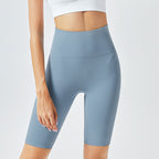 High waist hip lift lounge pants for women by Plush Fashion Hub, seamless yoga and workout shorts in black fabric.