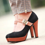 Women’s waterproof platform high heels from Trendy Attic Store01, featuring a stylish design and sturdy sole.