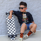 Orange and Black Check - Plush Fashion Hub