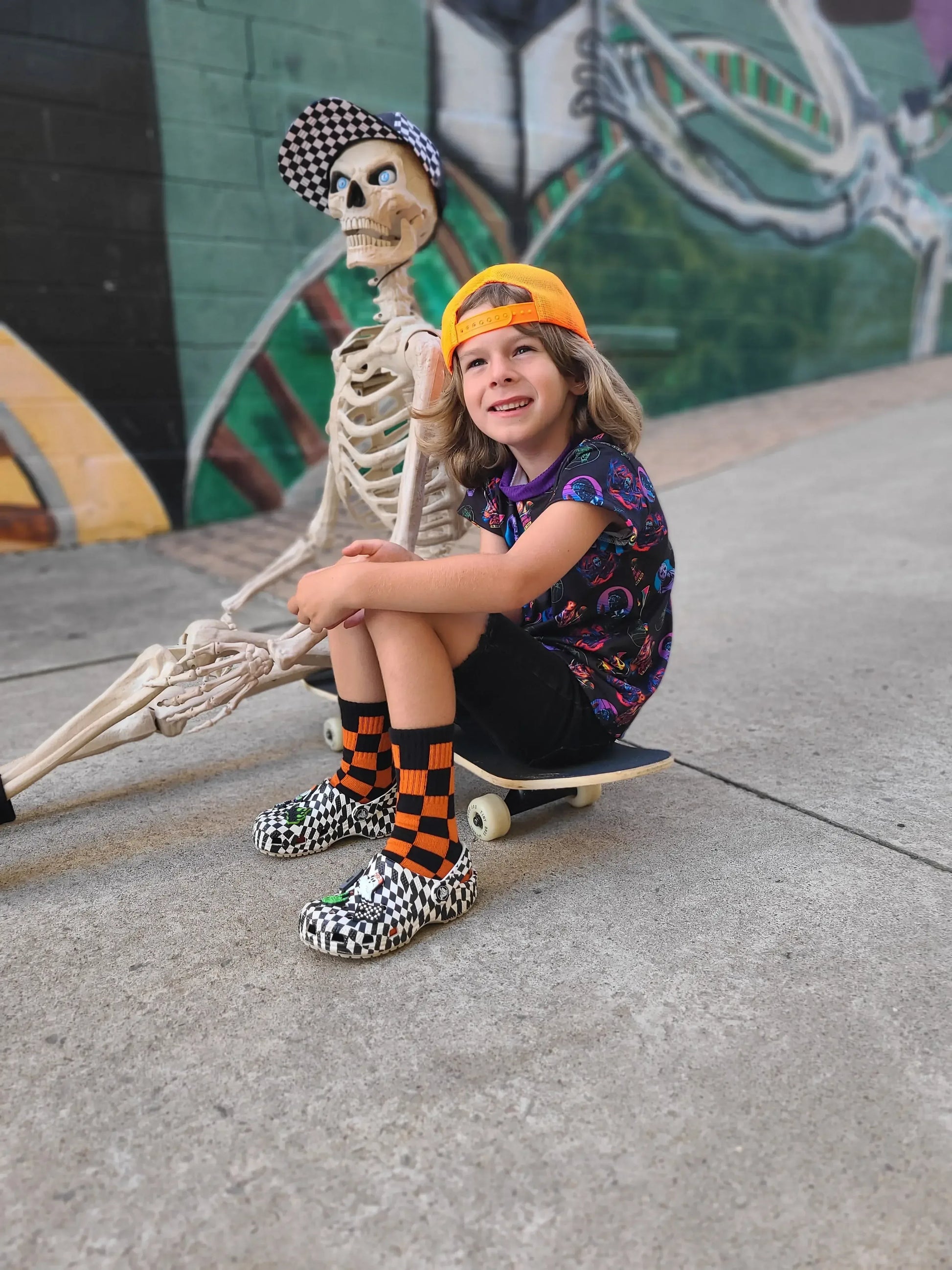 Orange and Black Check - Plush Fashion Hub