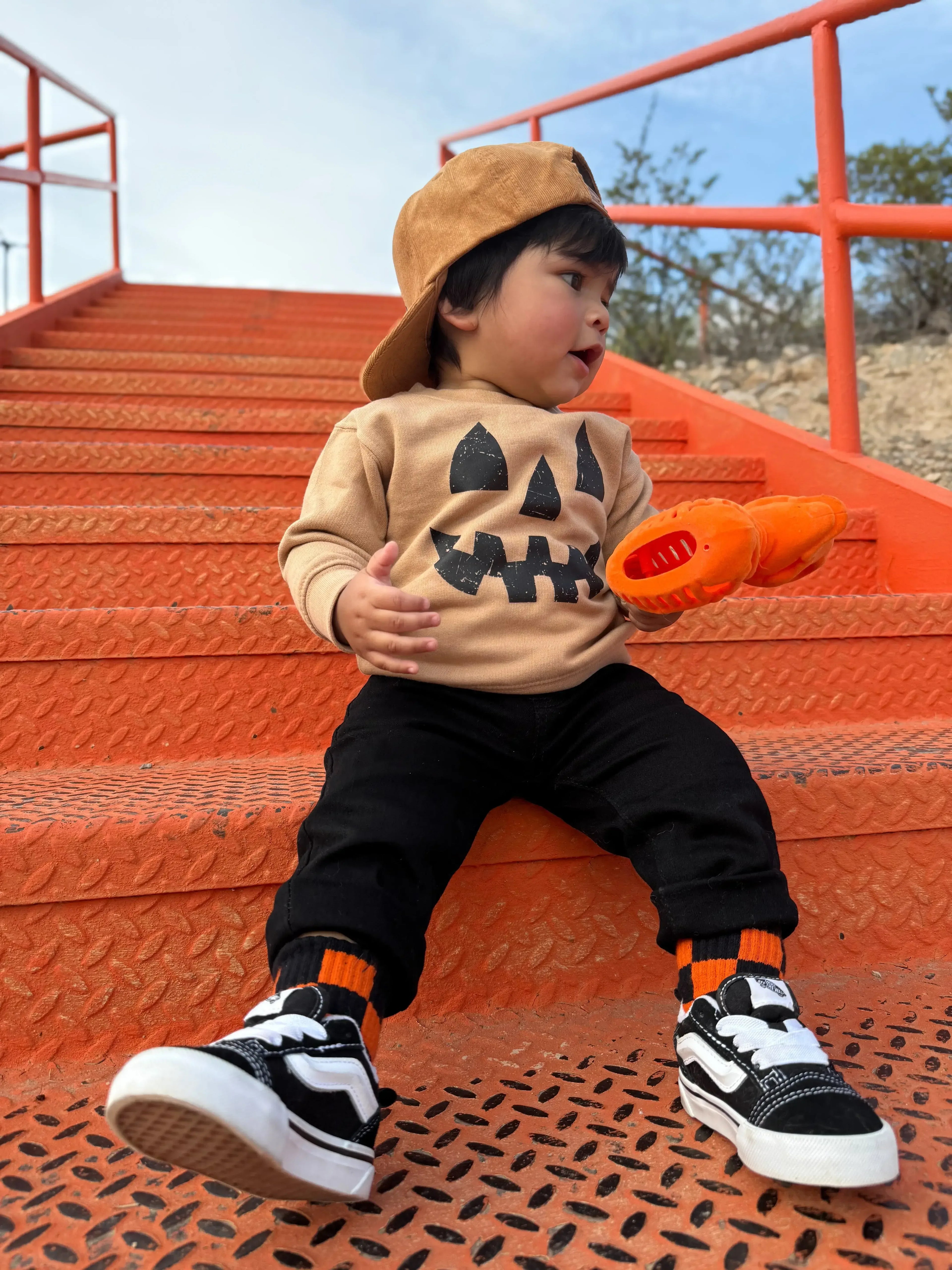 Orange and Black Check - Plush Fashion Hub