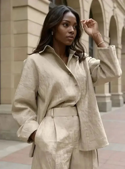 Oversized Button Up Long Sleeve Shirt For Casual Wear - Plush Fashion Hub