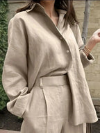 Oversized Button Up Long Sleeve Shirt For Casual Wear - Plush Fashion Hub