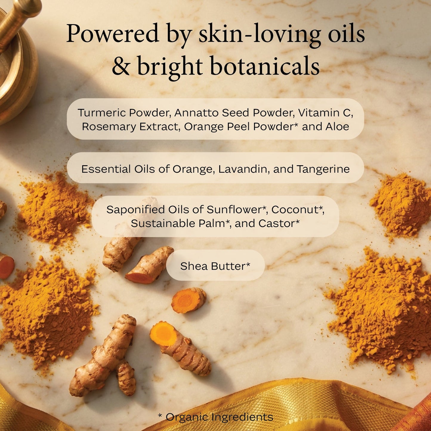 Turmeric Glow Bar Soap with bright yellow color and natural turmeric ingredients, showcasing a smooth, rectangular soap bar.