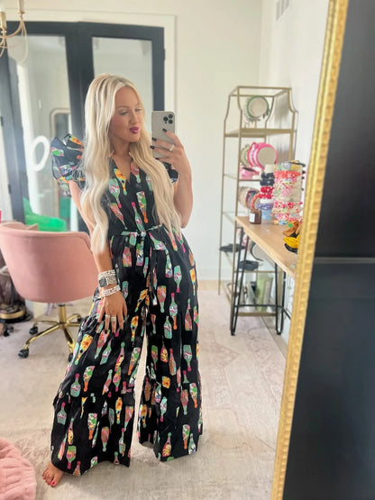 Pink Champagne brunch jumpsuit - Plush Fashion Hub