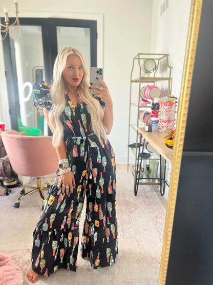 Pink Champagne brunch jumpsuit - Plush Fashion Hub