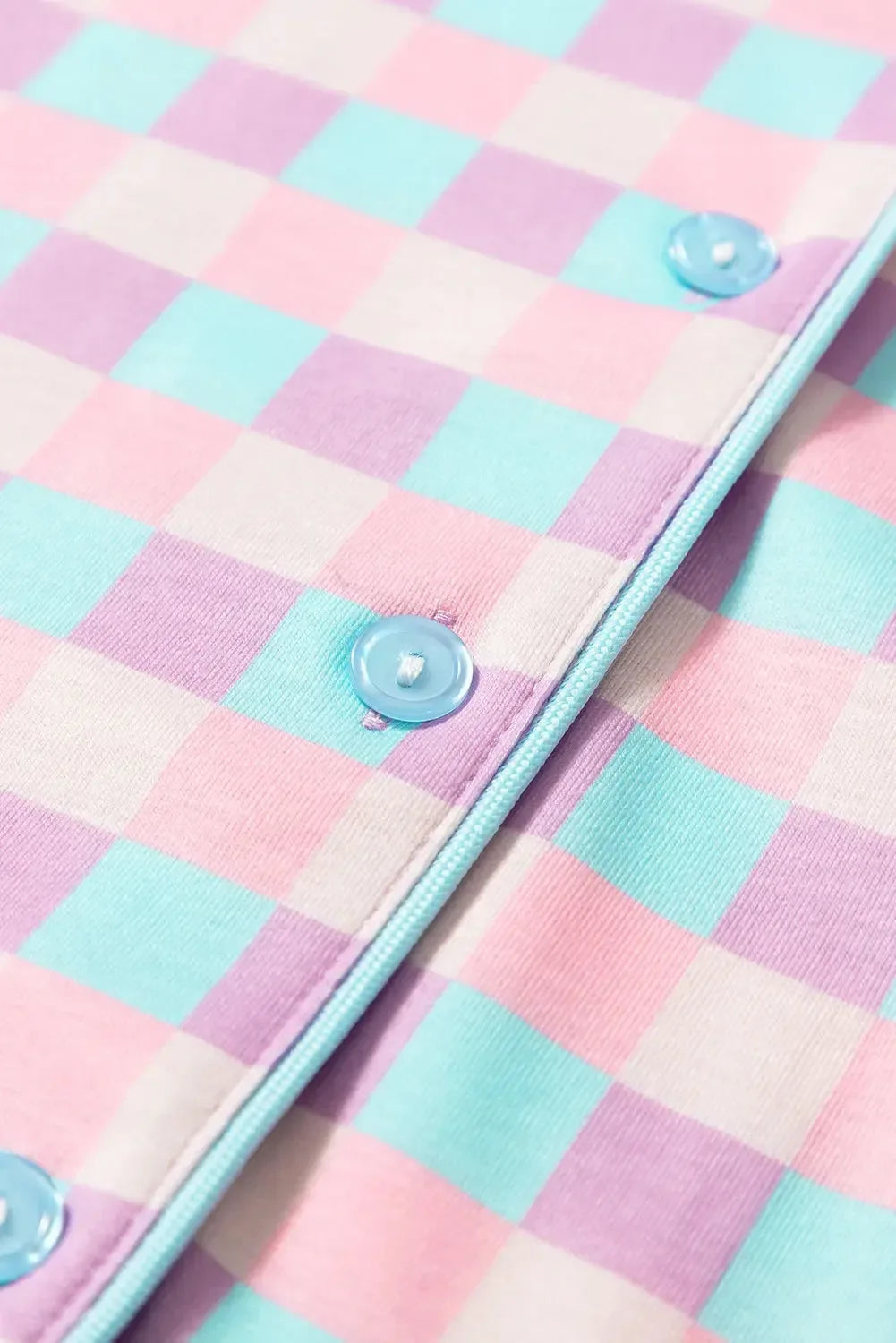 Plaid Collared Neck Short Sleeve Top and Shorts Lounge Set - Plush Fashion Hub