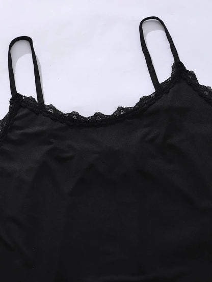 Plus Size Lace Cami and Printed Shorts Pajama Set - Plush Fashion Hub