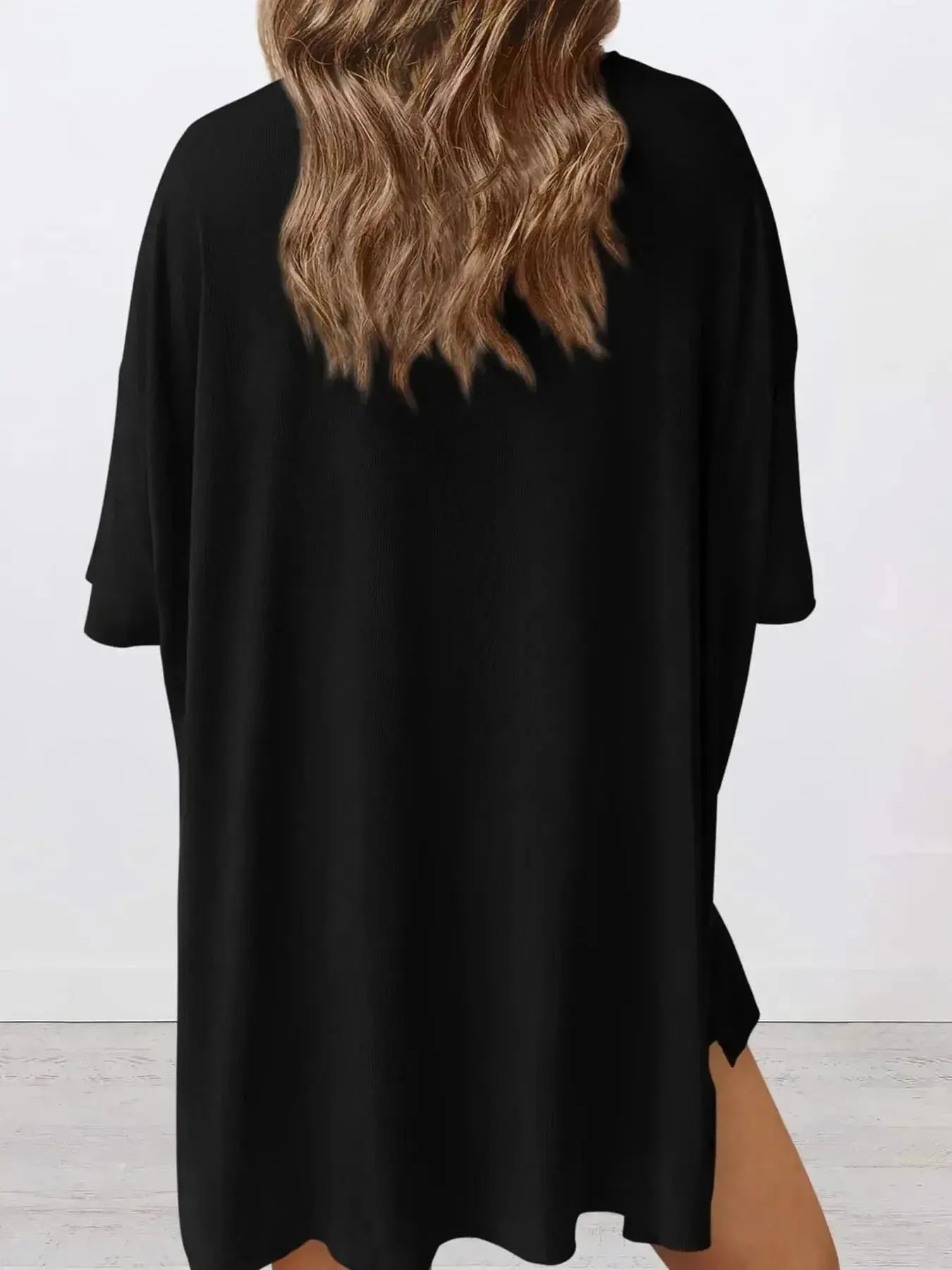 Plus size oversized slit neck lounge set made of soft rayon pajamas for women, featuring a relaxed fit and comfortable design.