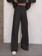 Plus size turtleneck long sleeve sweater and pants two-piece lounge set by Trendsi, cozy and stylish for relaxed wear.