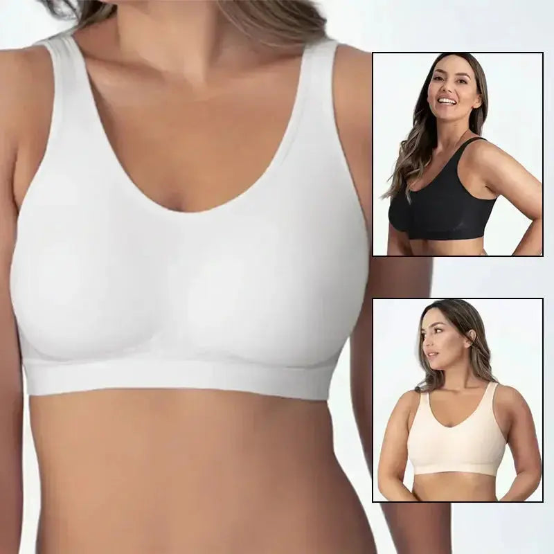 Plus-size seamless shaper bra by Plush Fashion Hub, supportive contouring lingerie in bright colors for women.