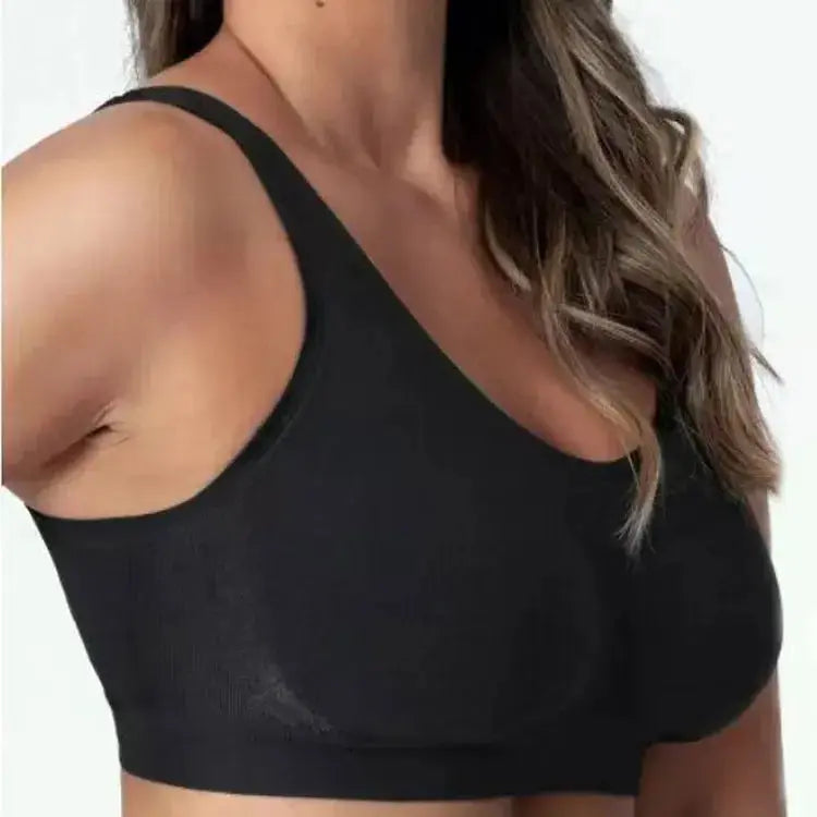 Plus-size seamless shaper bra by Plush Fashion Hub, supportive contouring lingerie in bright color, available in S to 3XL.