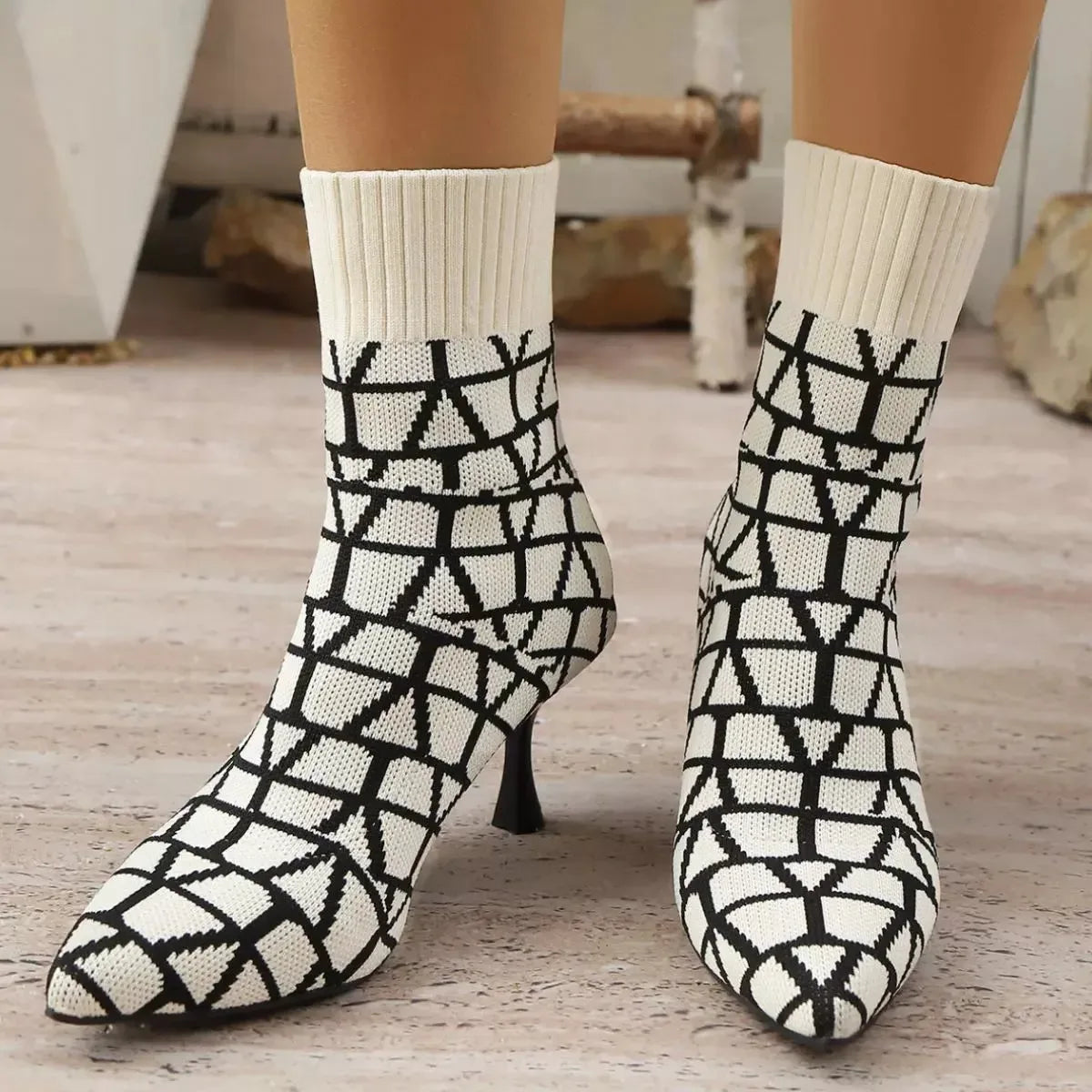 Point Toe Flared Heel Boots - Statement Footwear - Plush Fashion Hub