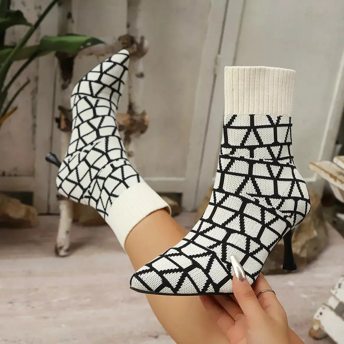 Point Toe Flared Heel Boots - Statement Footwear - Plush Fashion Hub