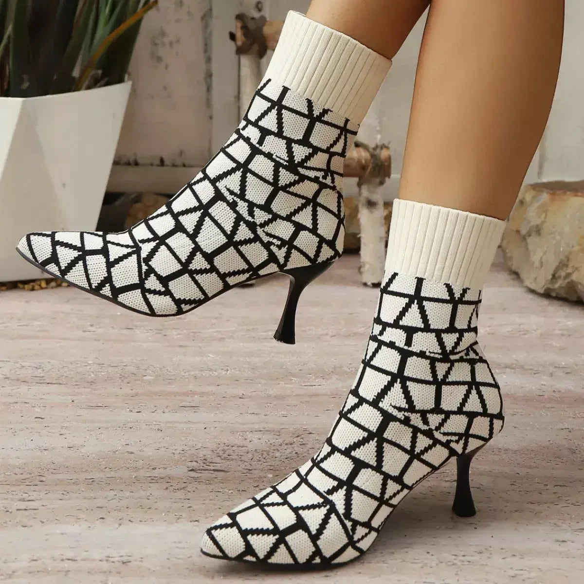Point Toe Flared Heel Boots - Statement Footwear - Plush Fashion Hub