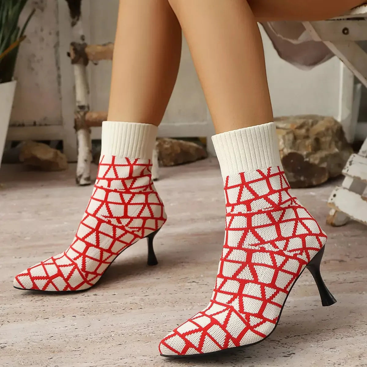 Point Toe Flared Heel Boots - Statement Footwear - Plush Fashion Hub