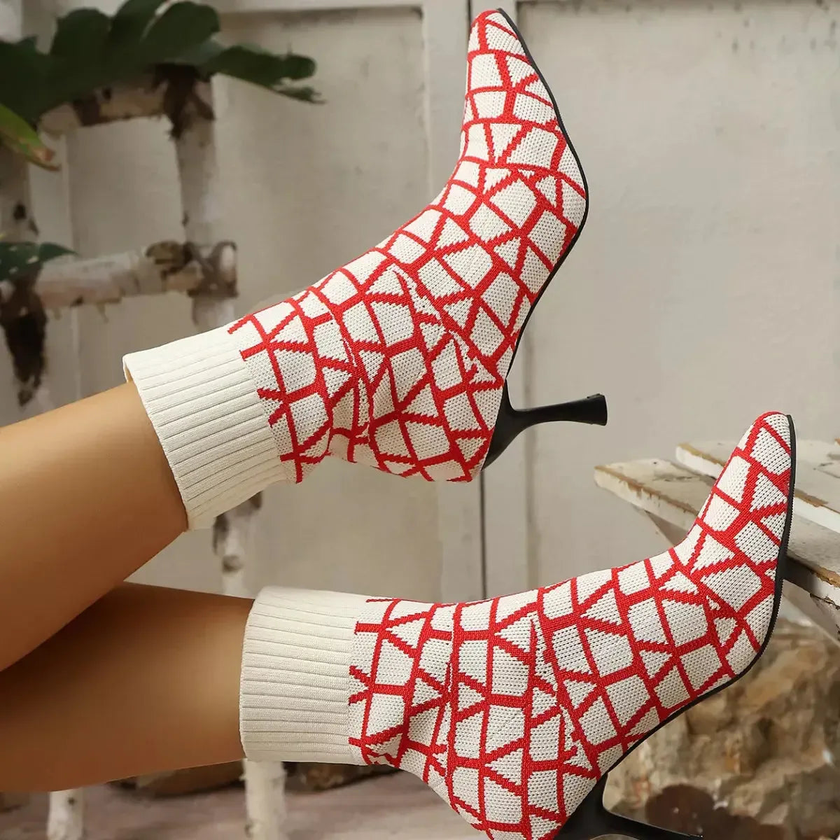 Point Toe Flared Heel Boots - Statement Footwear - Plush Fashion Hub