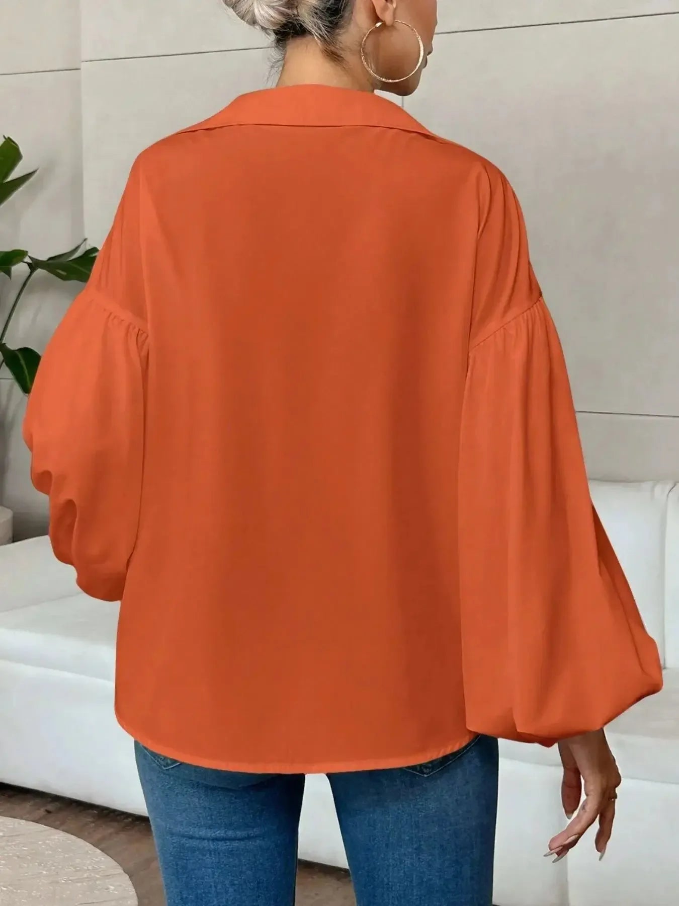 Polka Dot Balloon Sleeve Blouse - Plush Fashion Hub