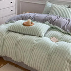 Soft Rabbit Flannel 4-piece bed sheet set from Plush Fashion Hub with ultra-soft, warm winter bedding for a cozy bedroom.