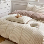 Plush Fashion Hub soft rabbit flannel four-piece bed sheet set with ultra-soft, warm winter bedding for cozy sleeping comfort.