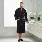 Premium Waffle Piping Robe for Men - Plush Fashion Hub